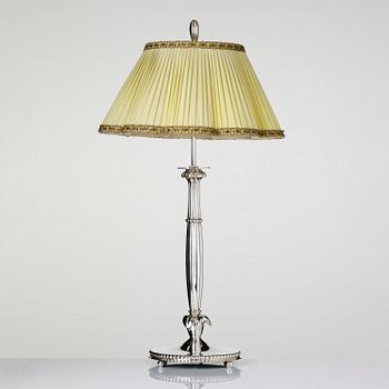 Firma Carl Hoff, a silver table lamp, Swedish import marks, Helsingborg 1929.