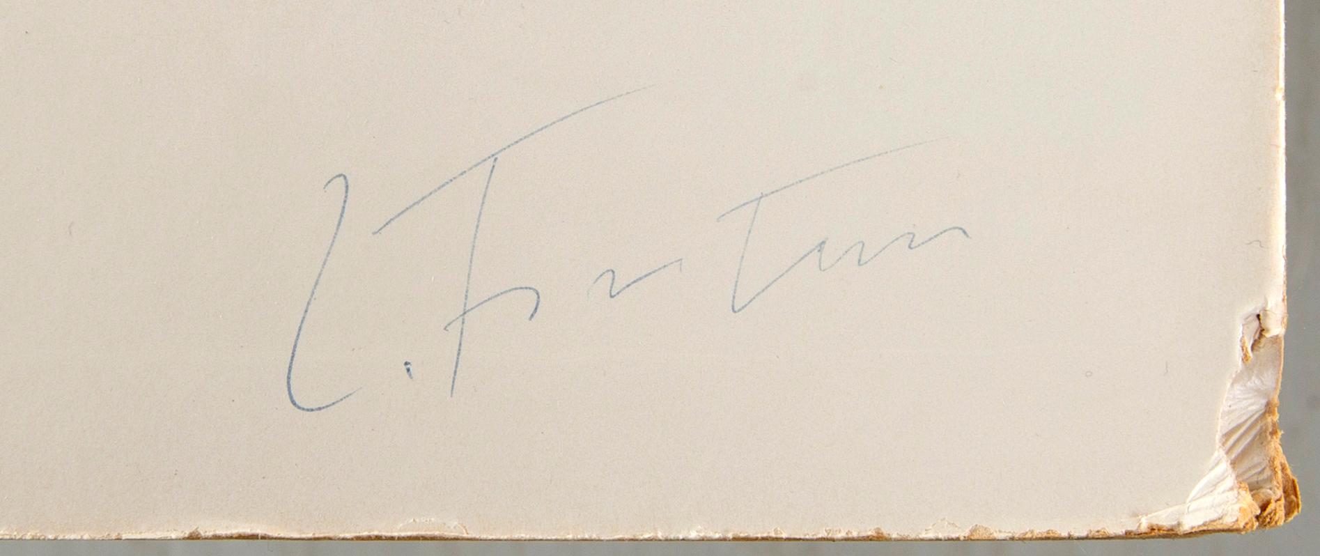 John Melin, utställningsaffisch, Moderna Museet för Lucio Fontana. Signerad av Lucio Fontana.