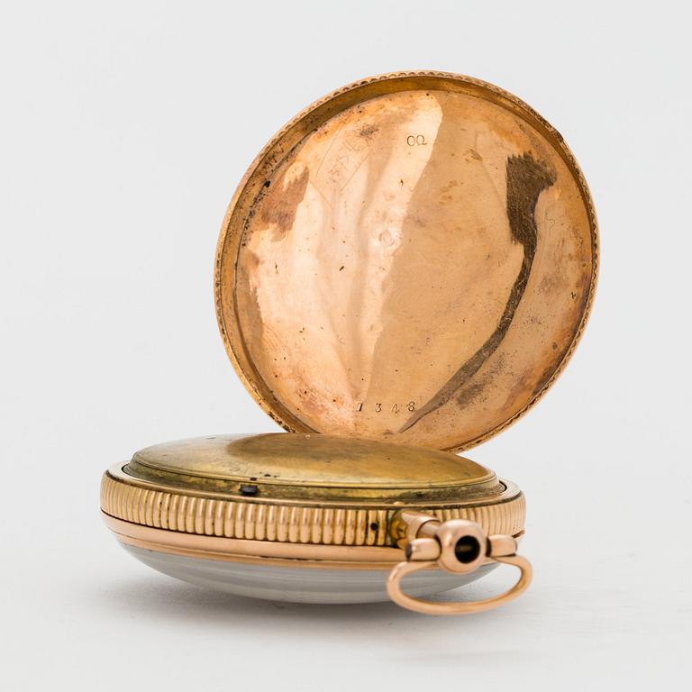 Pocket watch, gold, repeating automaton, ca 1820.