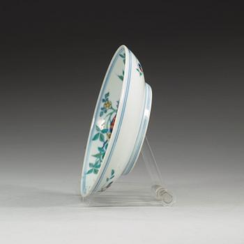 A doucai dish, Qing dynasty, 19th Century, with Chenghua six characters mark.