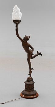 GOLVLAMPA, patinerad metall, 1900-tal.