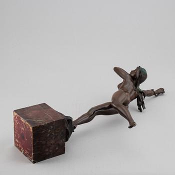 JULES DERCHEU, efter. "Daphné poursuivie par Apollon". Skulptur. Signerad. Brons, höjd 69 cm (inklusive sockel).