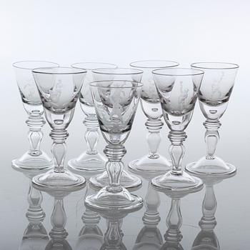 GLAS, 15 st, Kjell Löwenadler, delvis signerade, 1900-talets första hälft.