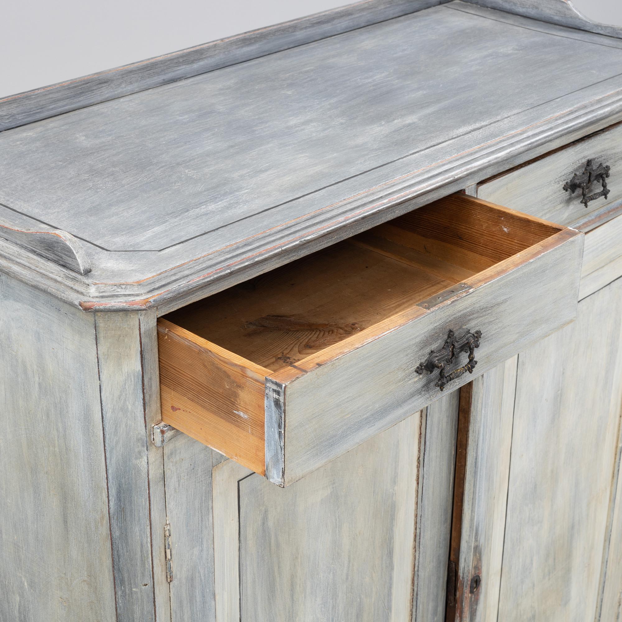 A painted cupboard, late 19th Century.