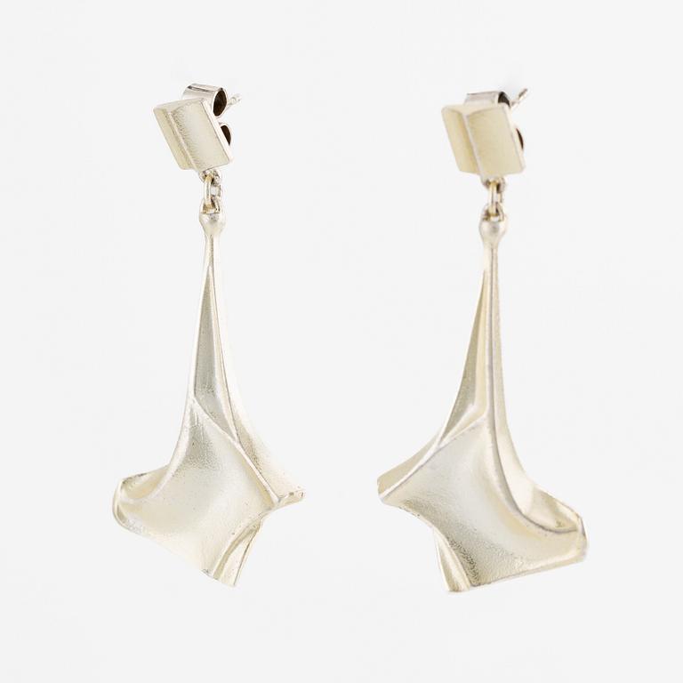 Björn Weckström, earrings, a pair, "Punk", silver. Lapponia 1995.