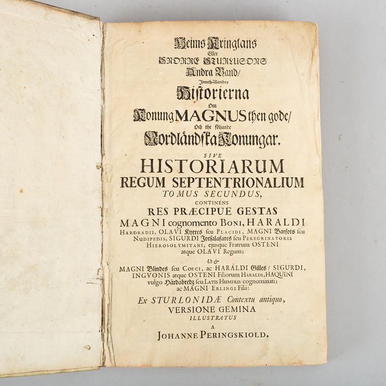 Heimskringla (PMM). Provenance: Luxdorph, Münter (2 vol).