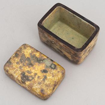 Hans Hedberg, a ceramic lidded box, Biot, France.