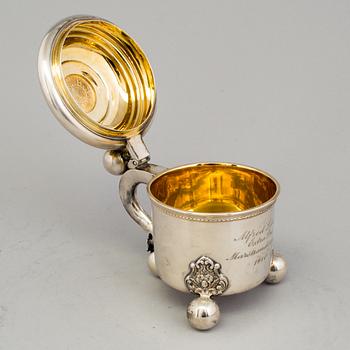 A 20th century parcel-gilt miniature tankard, mark of B Hertz AB, Stockholm 1910.