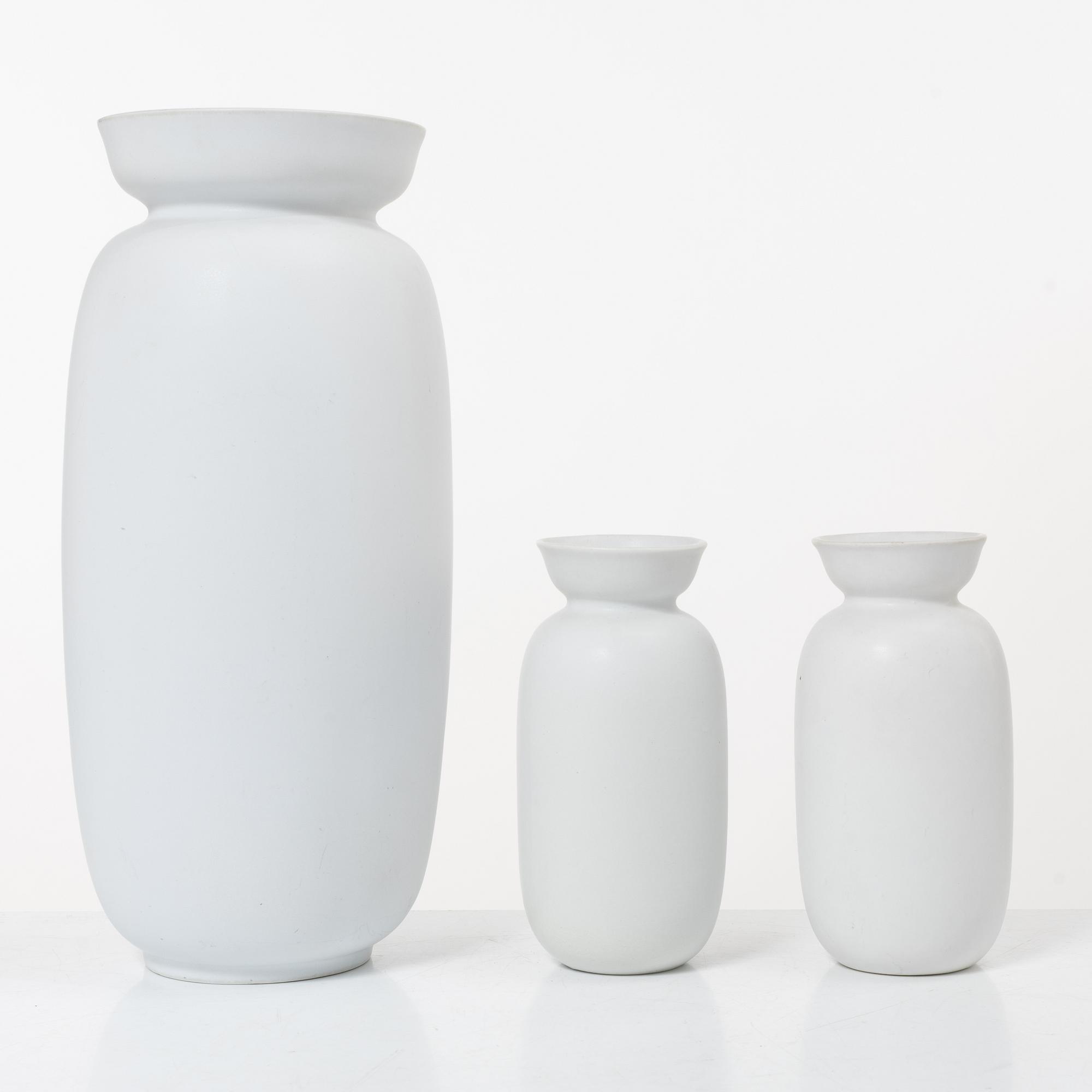 Stig Lindberg, vases, "Grazia", 3 pcs, Gustavsberg.