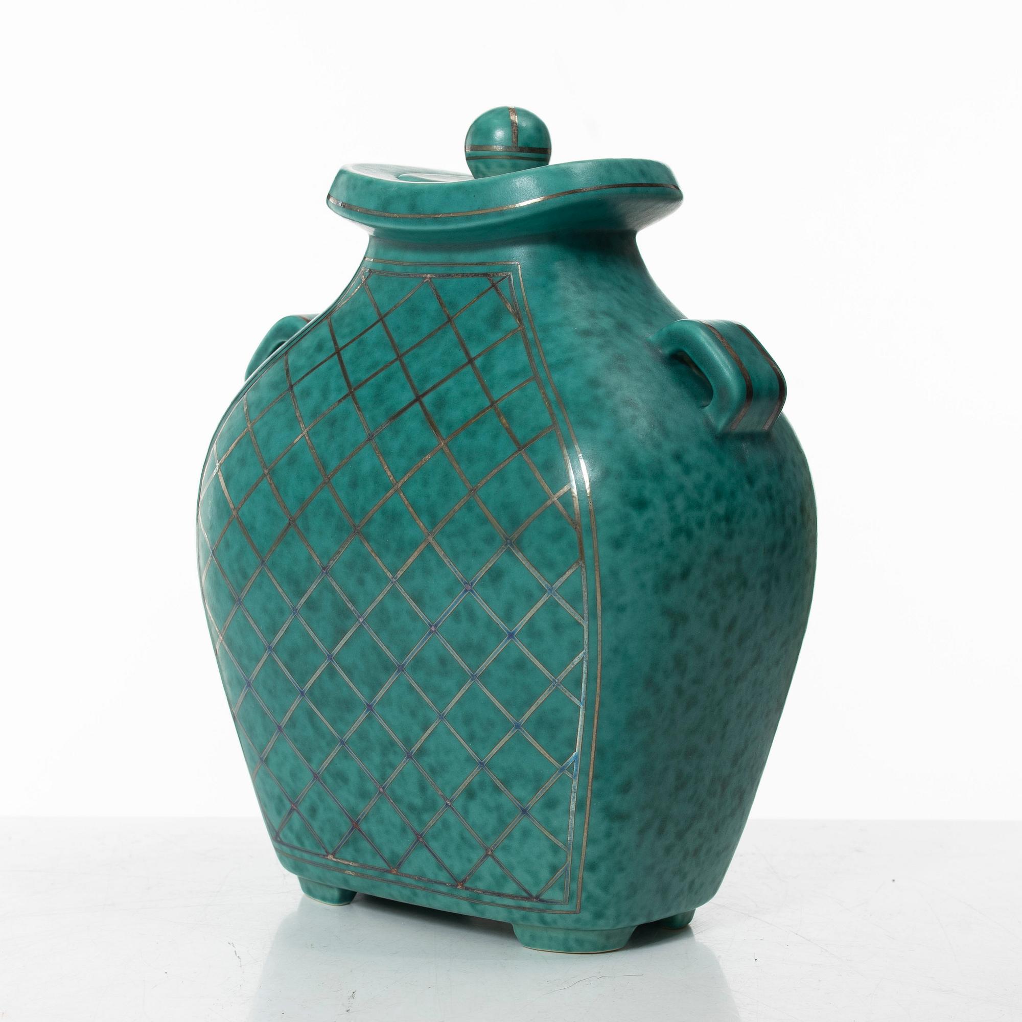 Wilhelm Kåge, a lidded 'Argenta' vase, Gustavsberg.
