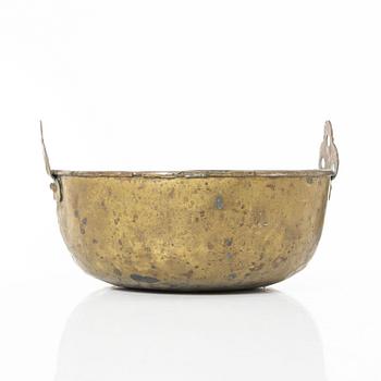 A Swedish brass food vessel, 18th / early 19th century.