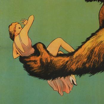 MOVIE POSTER, "King Kong", J Olséns Litografiska Anstalt, Stockholm, 1933.