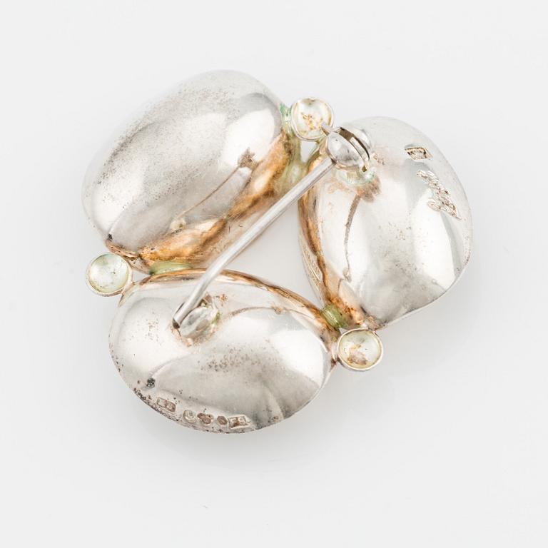Stigbert, brooch and a pair of earrings, silver,.