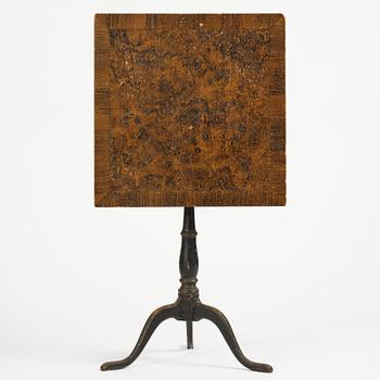 A Swedish faux bois tilt-top table, later part 18th century.