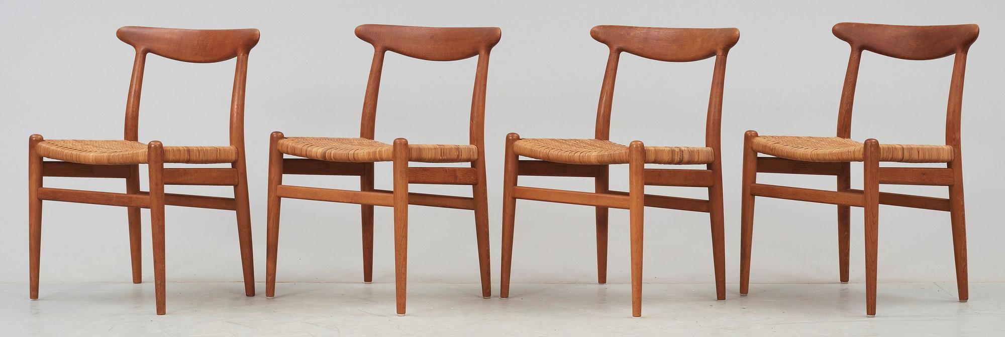 HANS J WEGNER, stolar, 4 st, CM Madsens fabriker, Danmark 1950-60-tal.