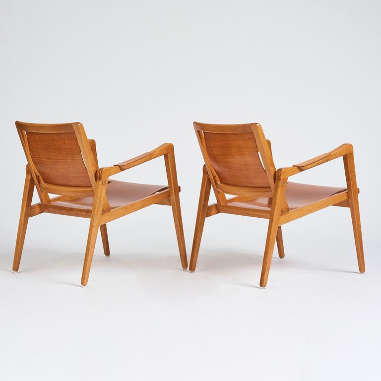 Axel Larsson, a pair of armchairs, model "244", for Svenska Möbelfabrikerna Bodafors, Sweden 1940-50's.