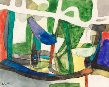 305. Maurice Estève, Composition in green.