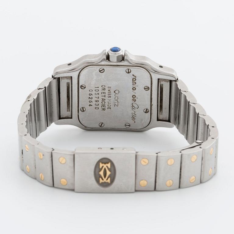 CARTIER SANTOS WRISTWATCH, steel and gold 24 x 23 mm.