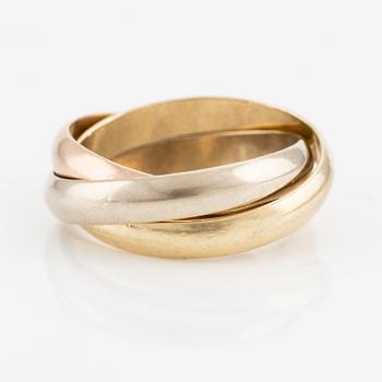 Cartier, ring, "Trinity", 18K guld i tre färger.