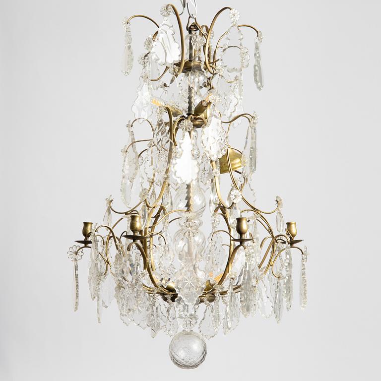 A rococo style chandelier, first half of the 20th century.