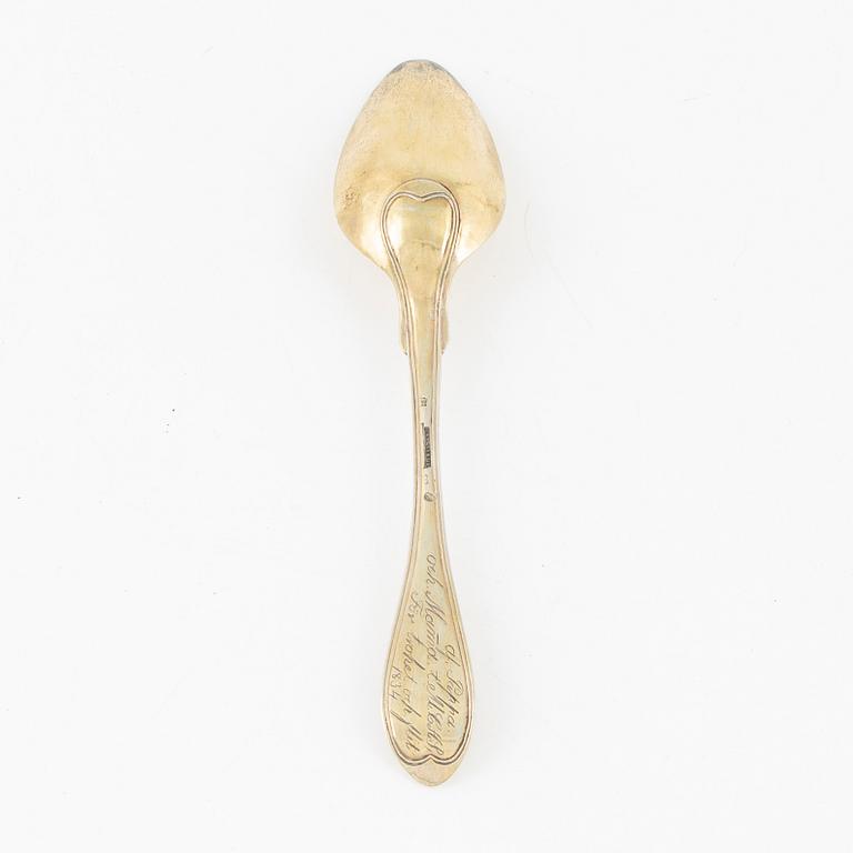 A silvert-gilt spoon, mark of Carl Tengstedt, Gothenburg 1834.