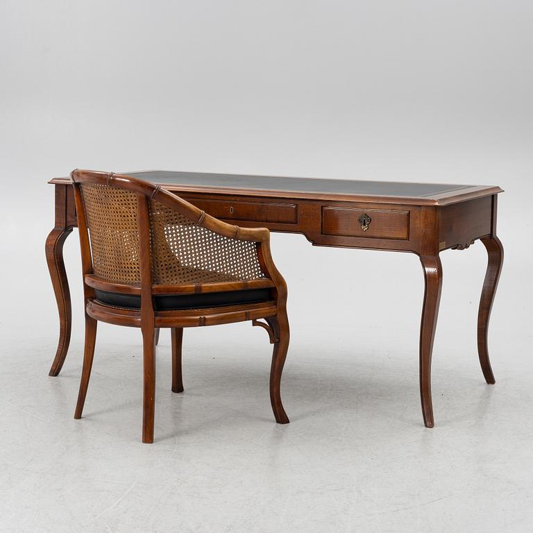 Grange, skrivbord samt stol, "Le Bureau La Fayette", Louis XV-stil, Frankrike, 1900-talets slut.