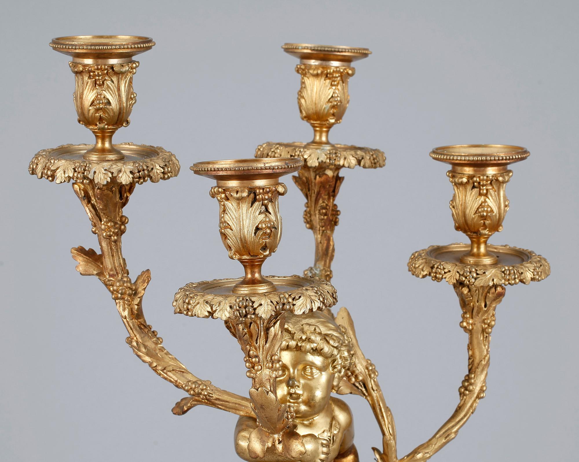 Kandelaber för fyra ljus, 1800-tal, efter model av Louis-Felix de la Rue, Louis XVI-stil.