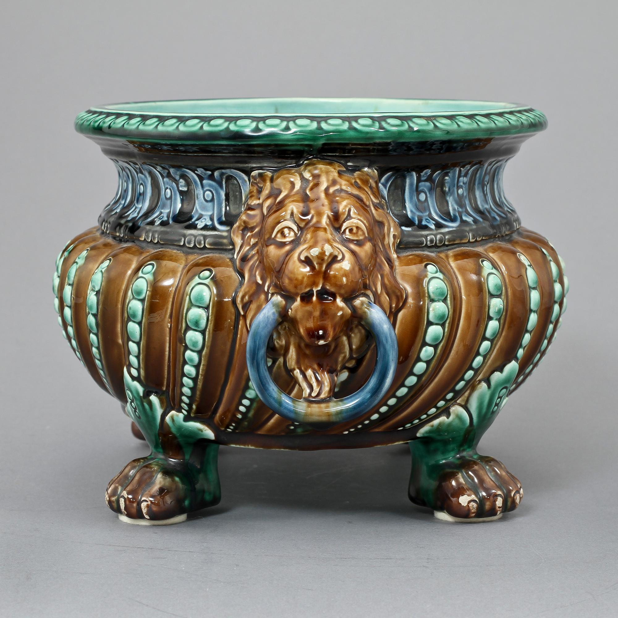 JARDINIERE, majolika, Rörstrand, sekelskiftet 1800/1900.