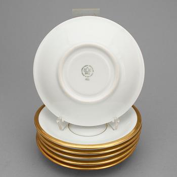 SERVISDELAR, 6 st, porslin, "Golden Sun", Sigvard Bernadotte för Bing och Gröndahl, Danmark.