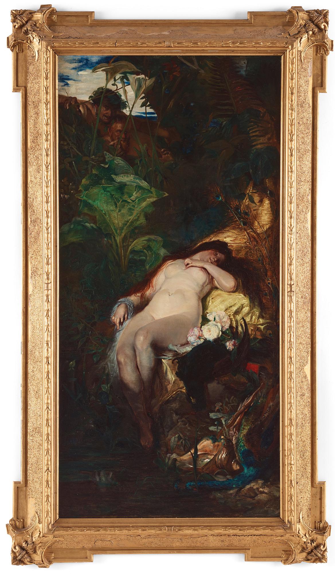 Julius Kronberg, kopia efter, "Jaktnymf och fauner".