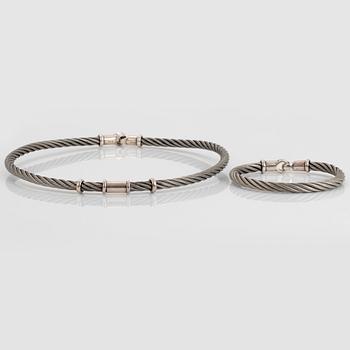 Vivianna Torun Bülow-Hübe, halsband och armband, sterling, egen verkstad 1990-tal.