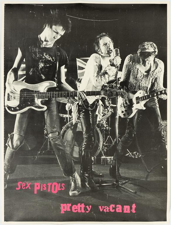 PR-poster, "Sex Pistols Pretty Vacant", 1977.