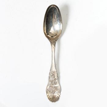 Nicolaus Wollenberg, födelsedags- eller äktenskapssked, silver, Nürnberg 1785-1789.