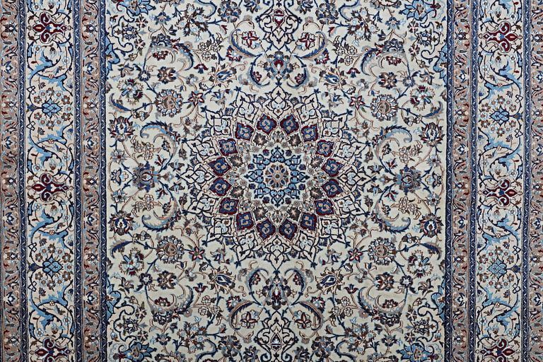 A carpet, Nain, so called 9 laa, part silk, ca 360 x 240 cm.