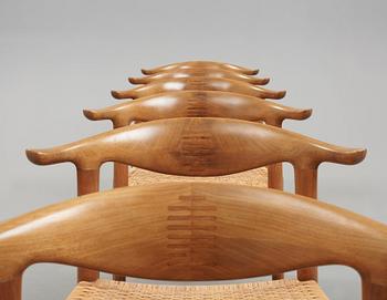 Hans J. Wegner, "Kohornsstolen/ Cowhorn chair", sex stycken, "JH-505", Johannes Hansen, Danmark 1950-60.