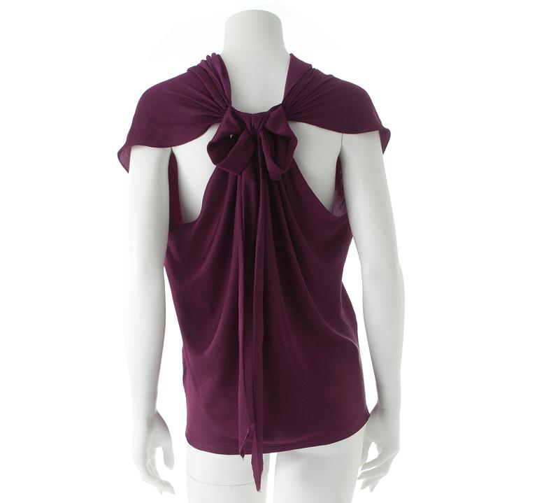 LANVIN, a purple silk top.