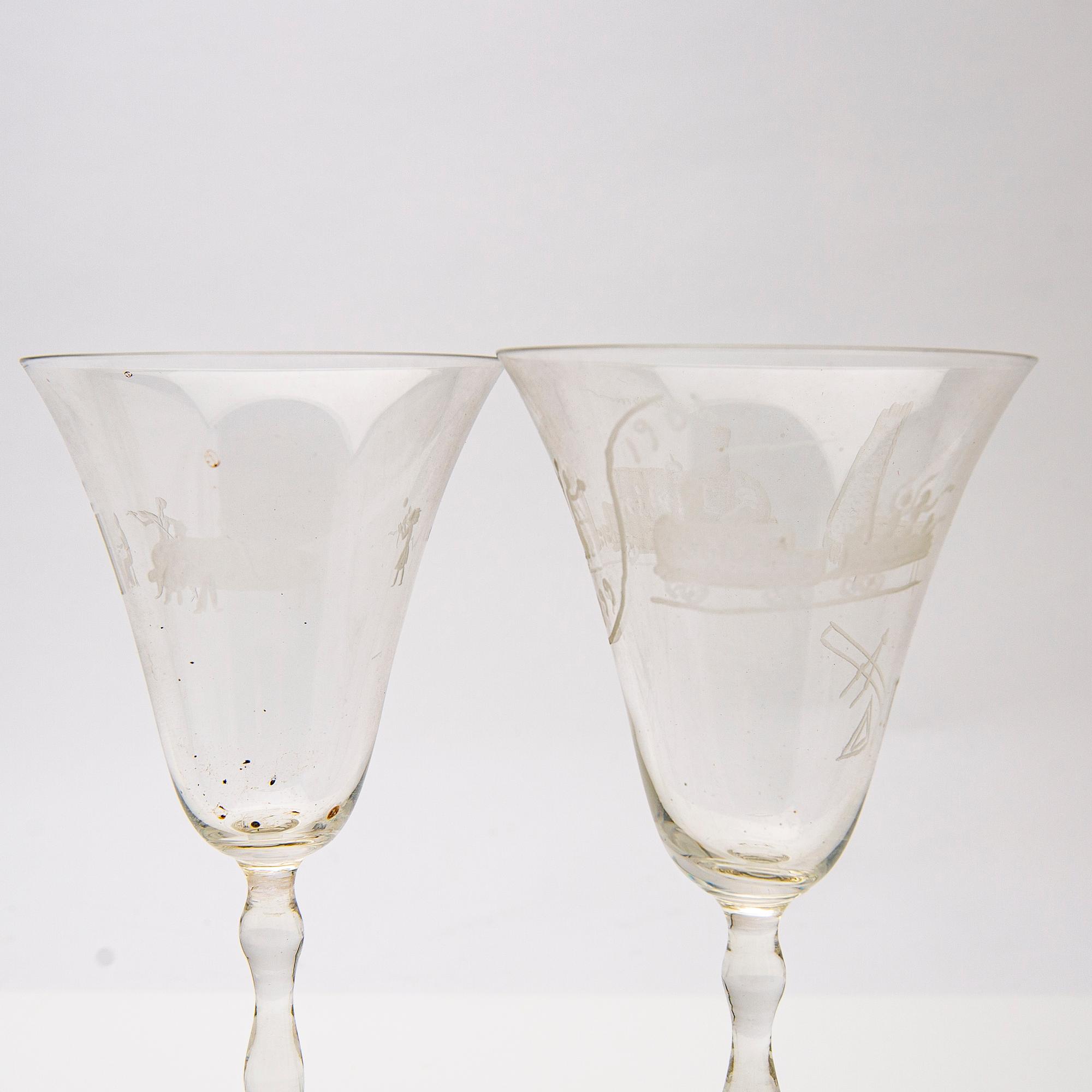 Fredrik Frisendahl, Glass service, 17 pcs, first half of the 20th century.