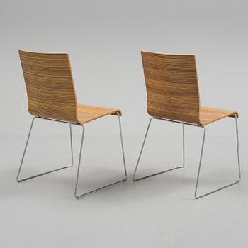 6 "Kuadra chair 1321" chairs from Pedrali Italy.