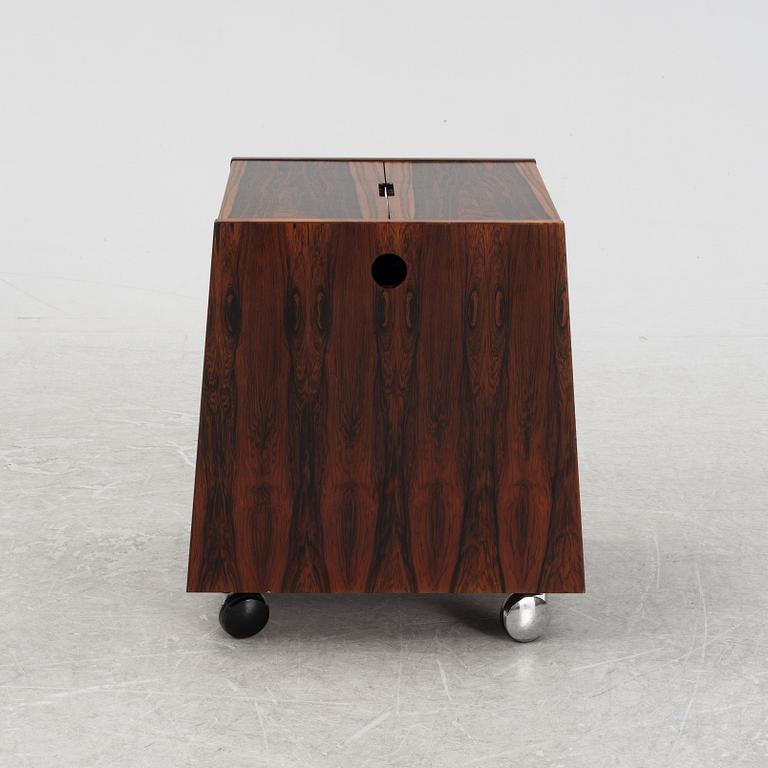Rolf Hesland, a rosewood-veneered magazine rack/minibar from Bruksbo, Norway, 1960's.