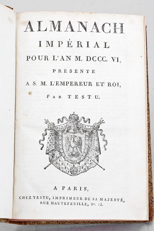 BOK, "Almanach Impérial" Paris 1806.