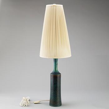 A stoneware table lamp by Stig Lindberg, Gustavsberg, signed.