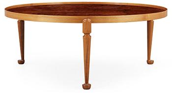432. A Josef Frank walnut and burrwood sofa table by Svenskt Tenn, model 2139.