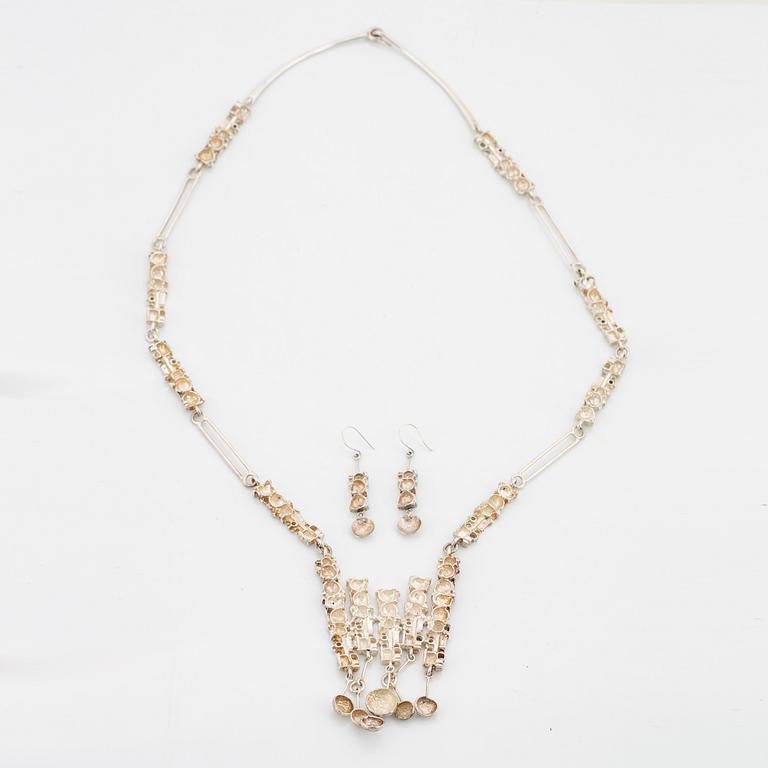 Juhl necklace and earrings sterling  silver.