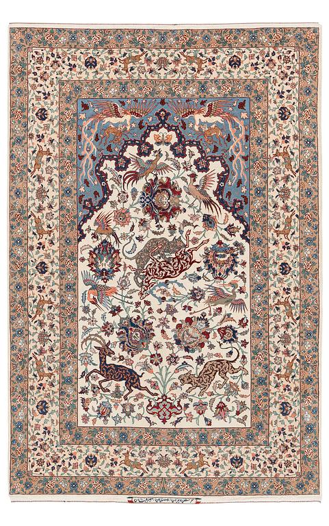 An Isfahan rug signed Seirafian (Ali Seirafian), central Persia c. 201 x 131 cm.