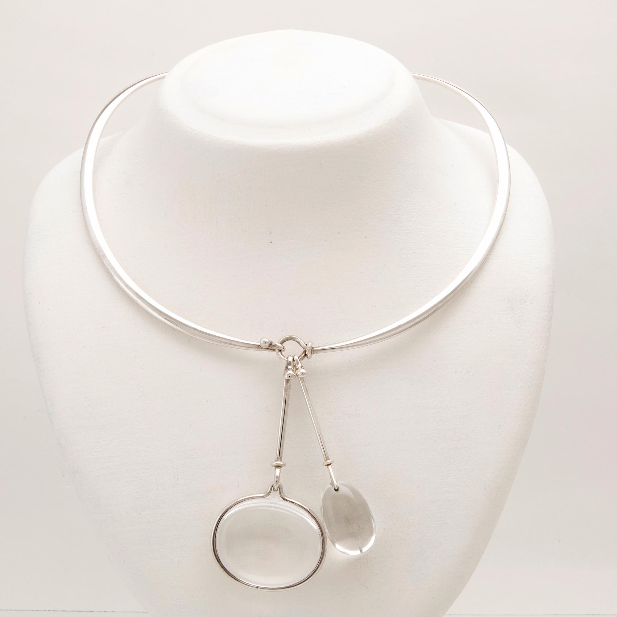 Vivianna Torun Bülow-Hübe, silver necklace with rock crystals designed for Georg Jensen.
