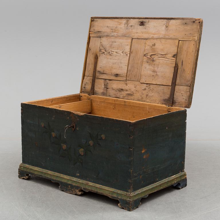 ANDERS ÄDEL, Circle of, a Swedish folk art chest from Ljusdal, Hälsingland, late 18th century or early 19th century.