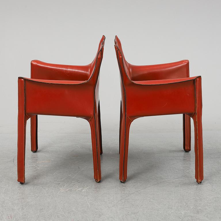 MARIO BELLINI, karmstolar, ett par, modell 413 CAB, Cassina, Italien.