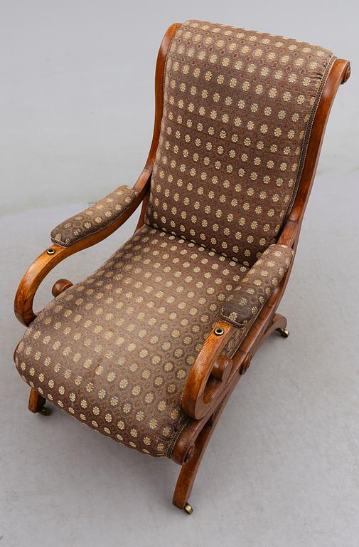 FÅTÖLJ, senempire, 1800-talets mitt.