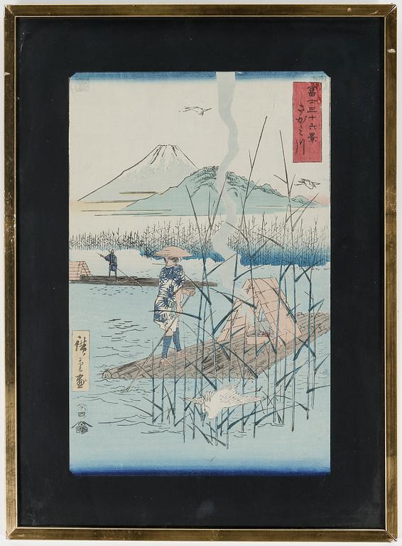 ANDO UTAGAWA HIROSHIGE, färgträsnitt, 1800-tal.