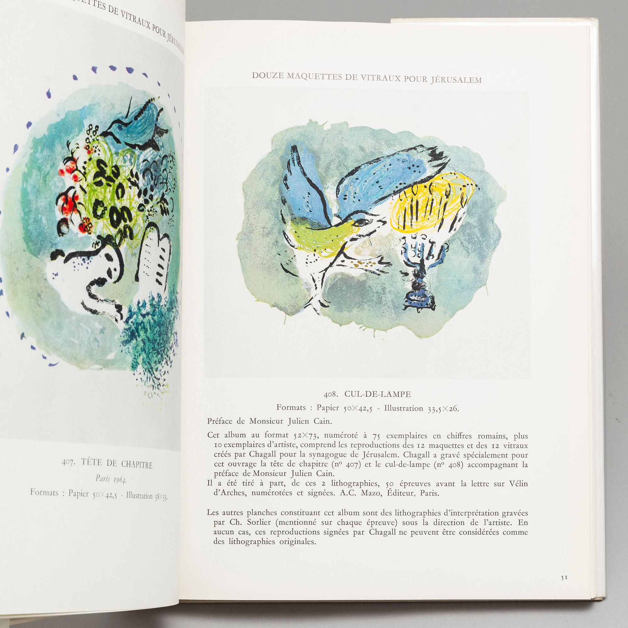 MARC CHAGALL, böcker, 3 st, "Chagall Lithograph II,III, IV".